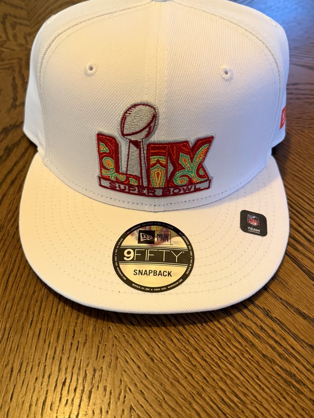 New Era White 9FIFTY Snapback Super Bowl Exclusive Embroidery